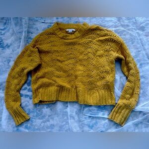 NWOT American Eagle Outfitters  AEO Crop Loose Knit Softest Camel Sweater SzS